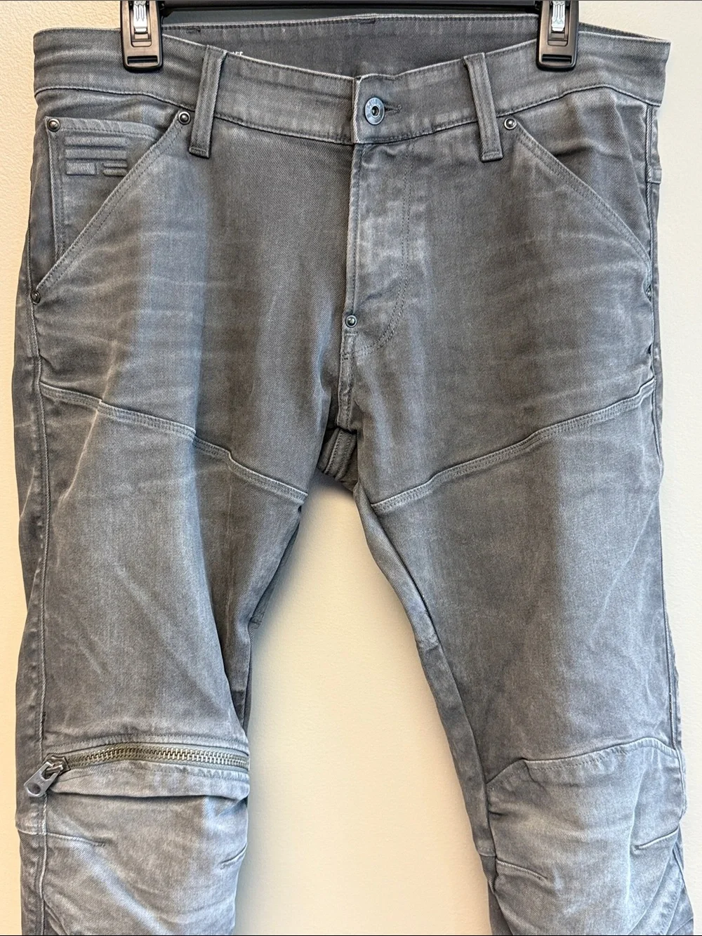 G-Star Raw 5620 3D Zip Knee Super Slim Jeans Gray 34x32 Stretch